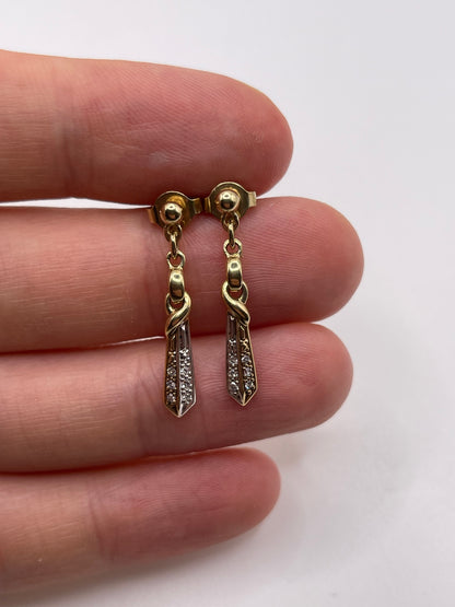 9ct gold diamond earrings