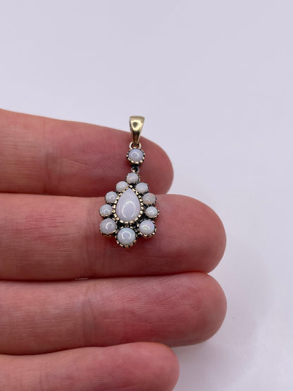 9ct gold opal cluster pendant