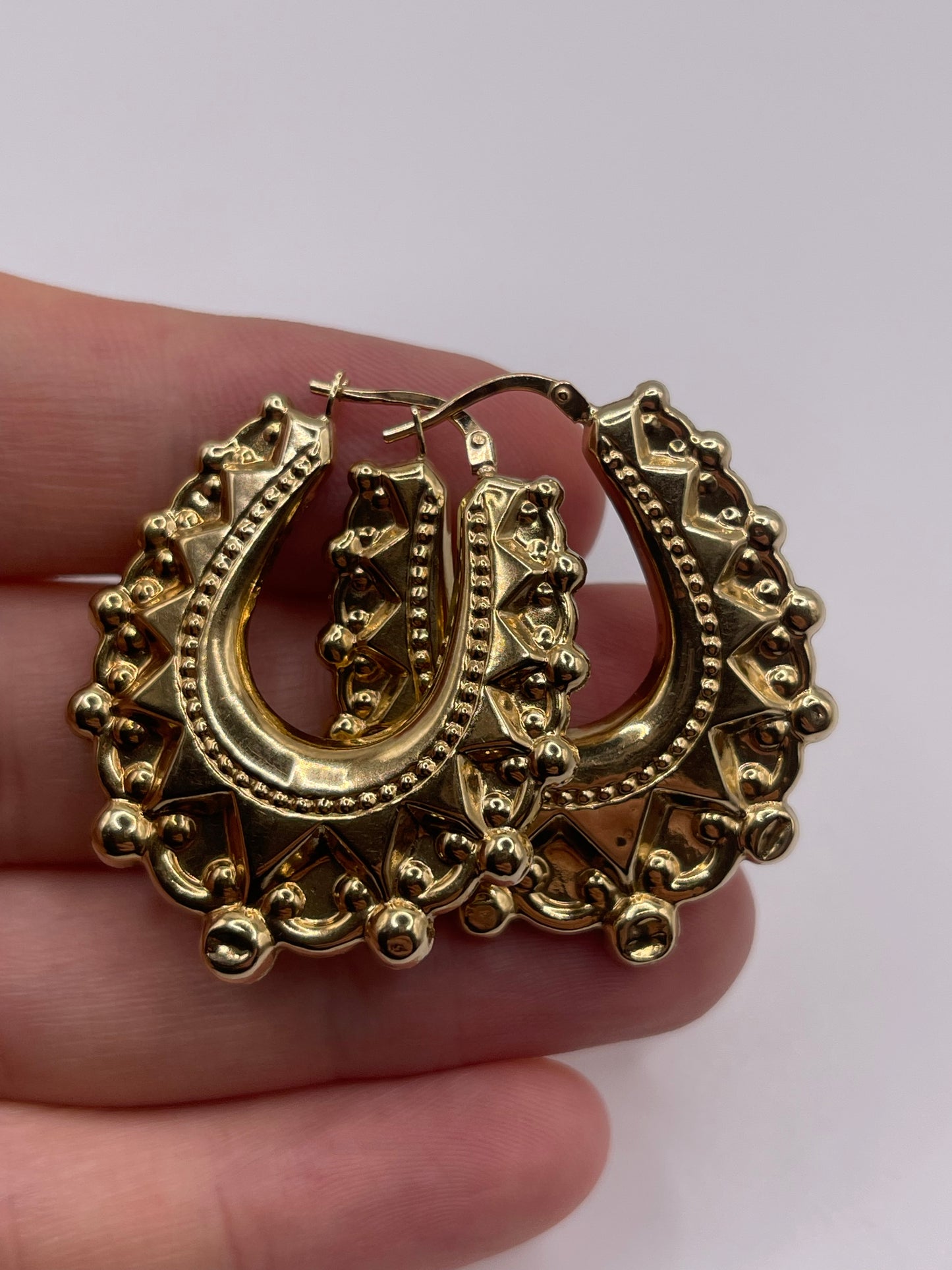 9ct gold creole earrings