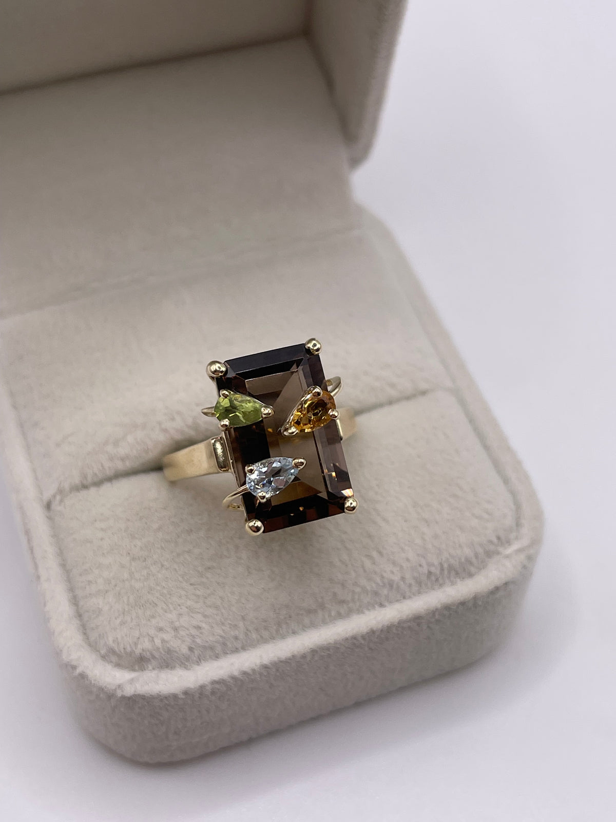 9ct gold multi gemstone ring
