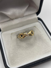 Load image into Gallery viewer, 9ct gold sapphire and cz ring
