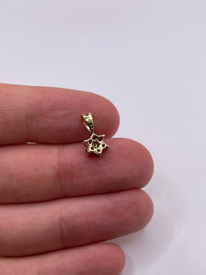 9ct gold ruby and diamond pendant