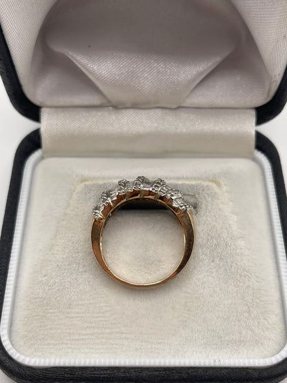 9ct gold diamond cluster ring