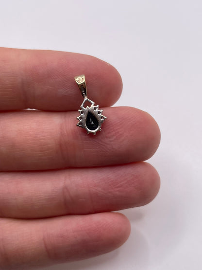 9ct gold sapphire and diamond pendant