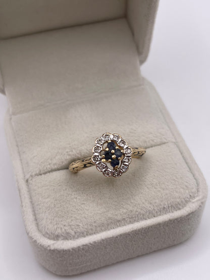 14ct gold sapphire and diamond ring