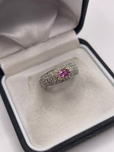 Load image into Gallery viewer, 18ct white gold pink sapphire and diamond ring
