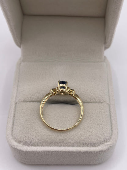 9ct gold kyanite and diamond ring