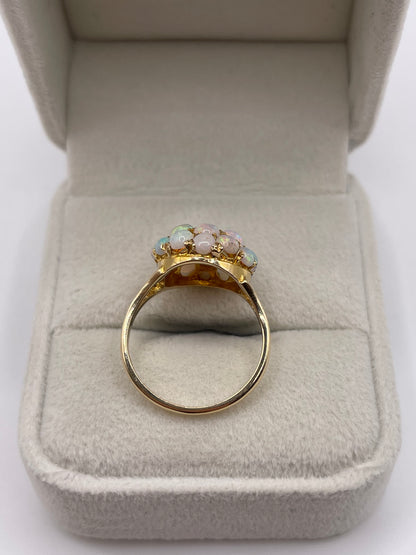 9ct gold opal cluster ring