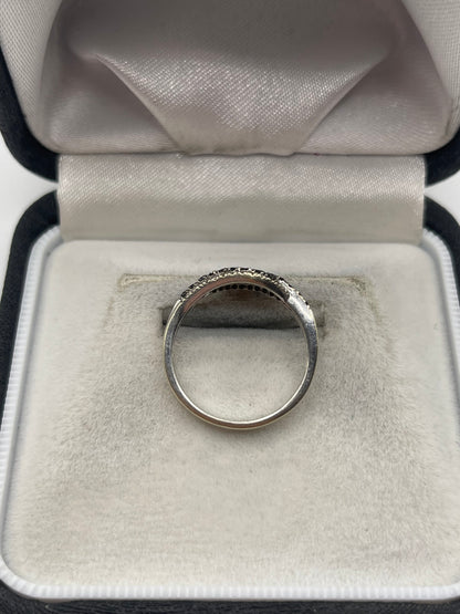 9ct white gold diamond cluster ring