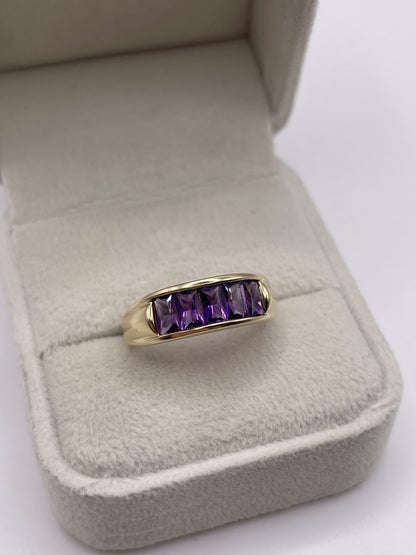 9ct gold amethyst ring