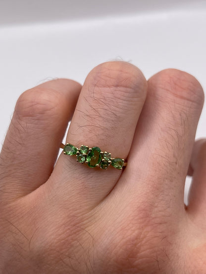 9ct gold tsavorite garnet ring