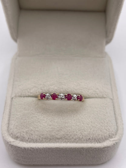 9ct gold ruby and diamond ring