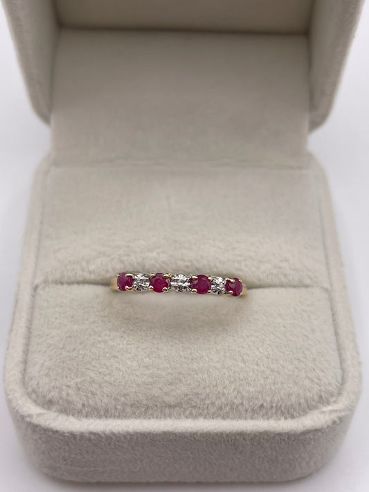 9ct gold ruby and diamond ring
