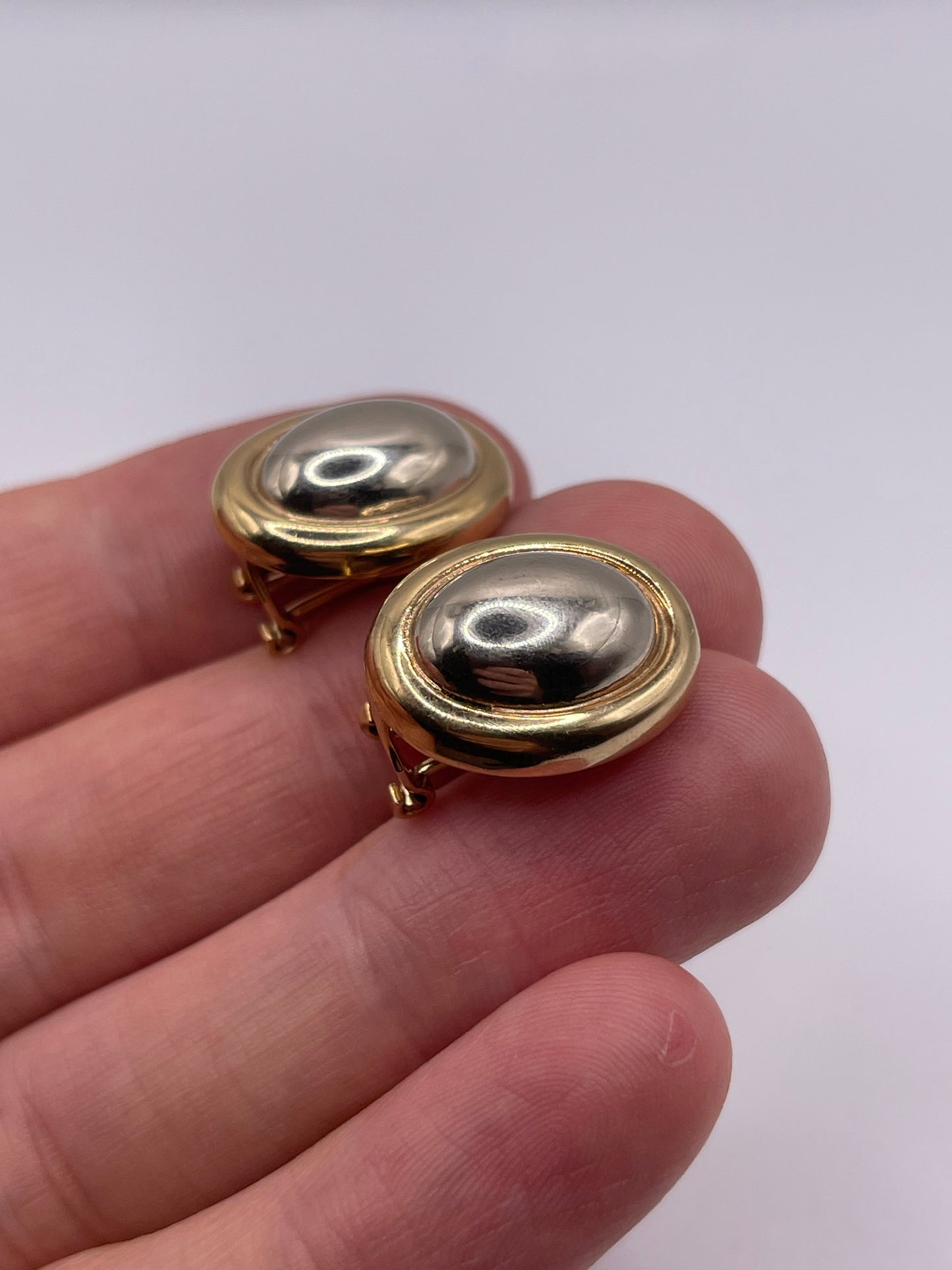 9ct two tone gold earrings