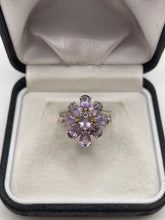 Load image into Gallery viewer, 9ct gold cabochon amethyst cluster ring
