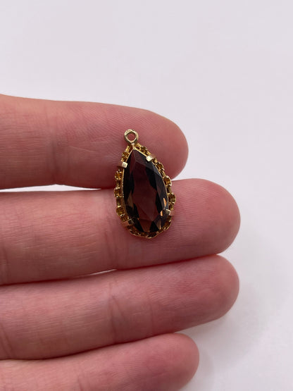 9ct gold Smokey quartz pendant