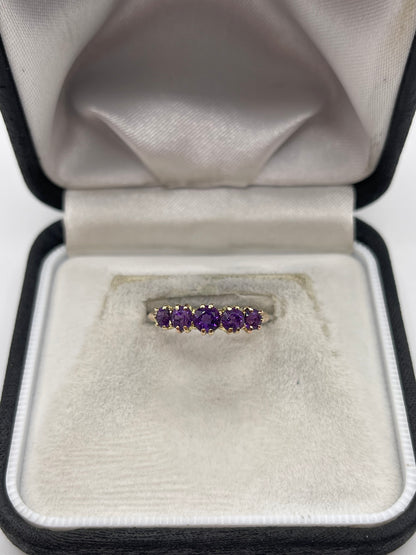 9ct rose gold amethyst ring