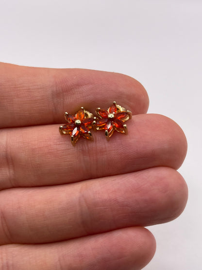 9ct gold fire opal earrings