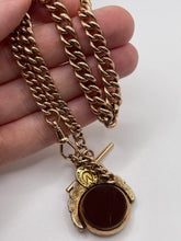 Load image into Gallery viewer, Antique 9ct rose gold Albert chain with fob
