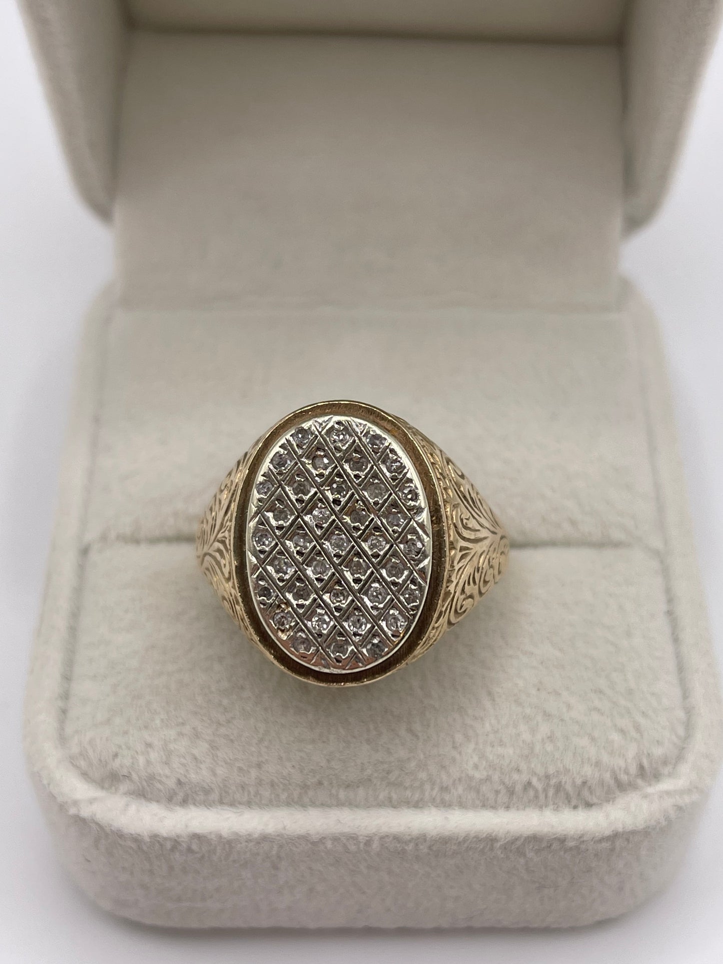 9ct gold diamond signet ring