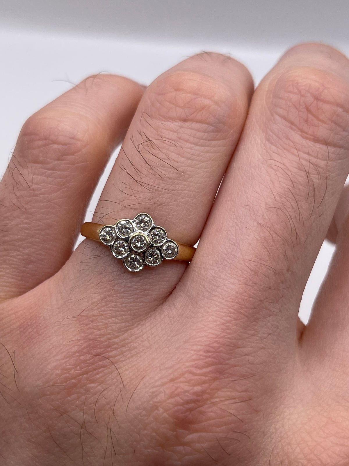 18ct gold diamond cluster ring