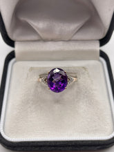 Load image into Gallery viewer, 9ct rose gold amethyst and diamond ring
