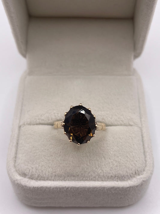 9ct gold Smokey quartz ring