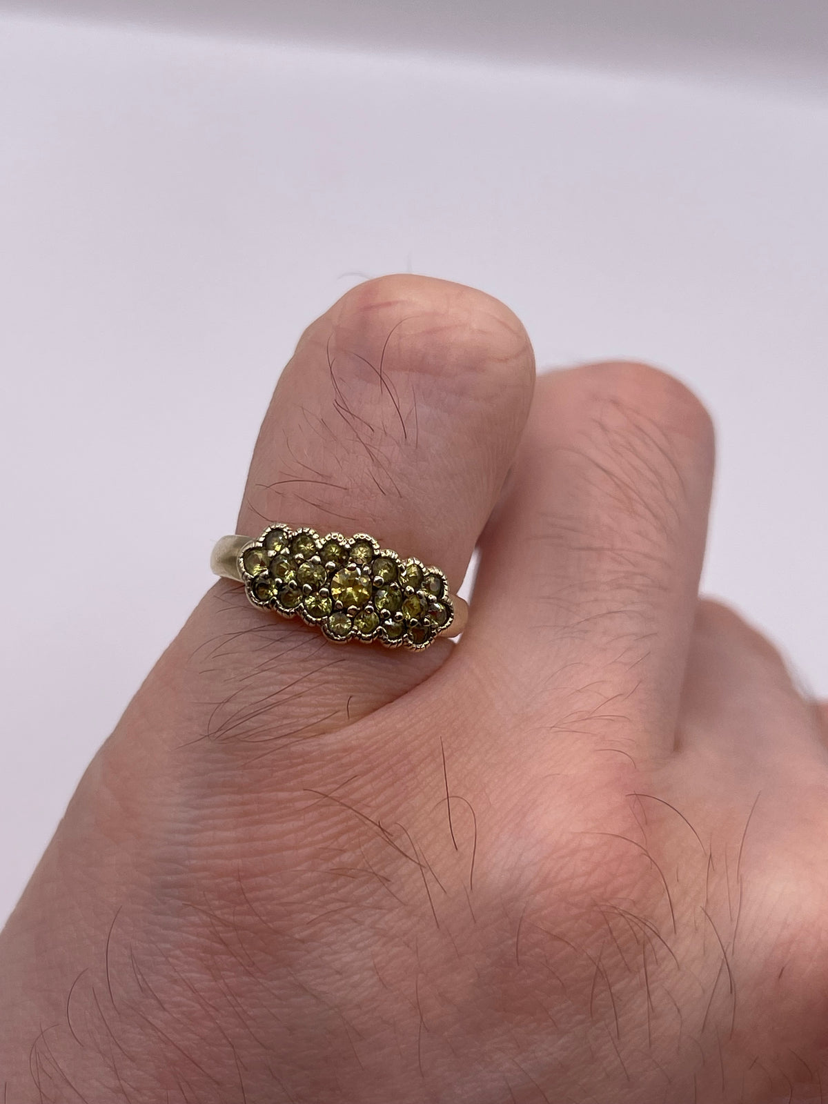 9ct gold quartz cluster ring