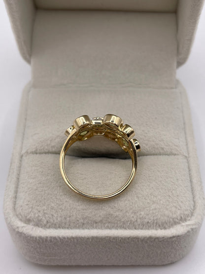 9ct gold sphene and zircon ring