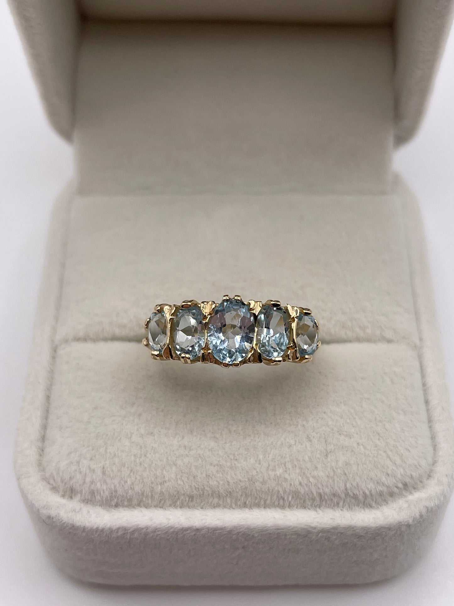 9ct gold blue topaz ring