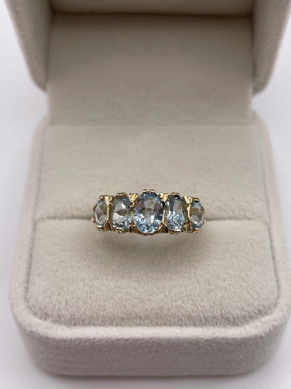 9ct gold blue topaz ring