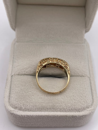 9ct gold opal and diamond ring