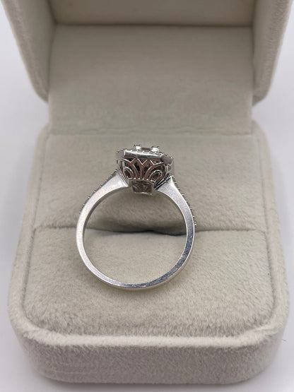 14ct white gold diamond cluster ring