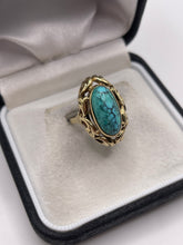 Load image into Gallery viewer, 8ct gold turquoise ring
