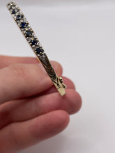 Load image into Gallery viewer, 9ct gold sapphire and diamond bangle
