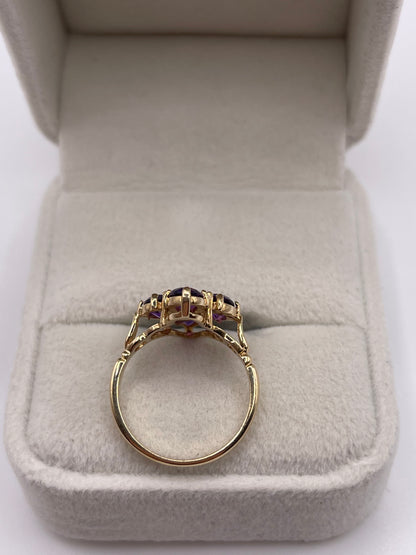 9ct gold amethyst ring