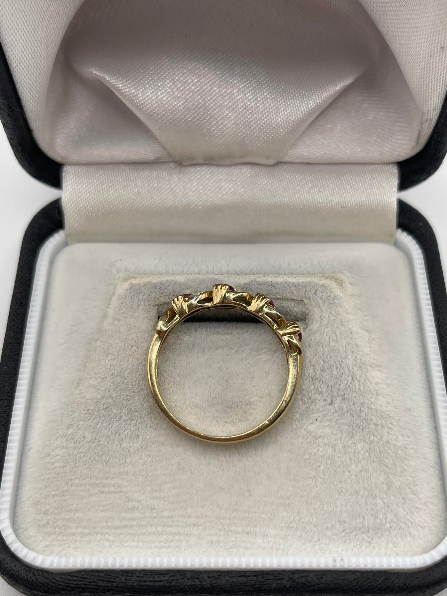 9ct gold ruby and diamond ring