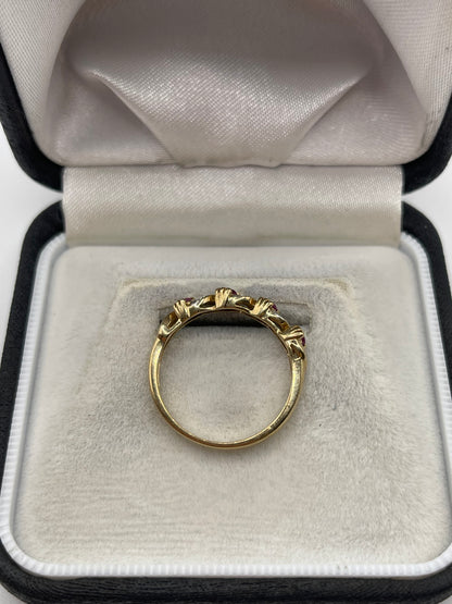 9ct gold ruby and diamond ring