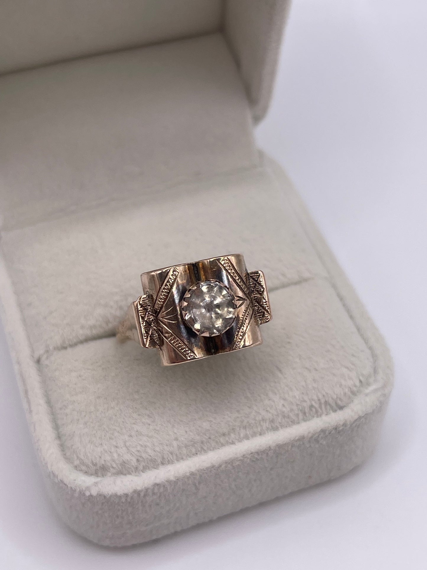 9ct rose gold paste ring
