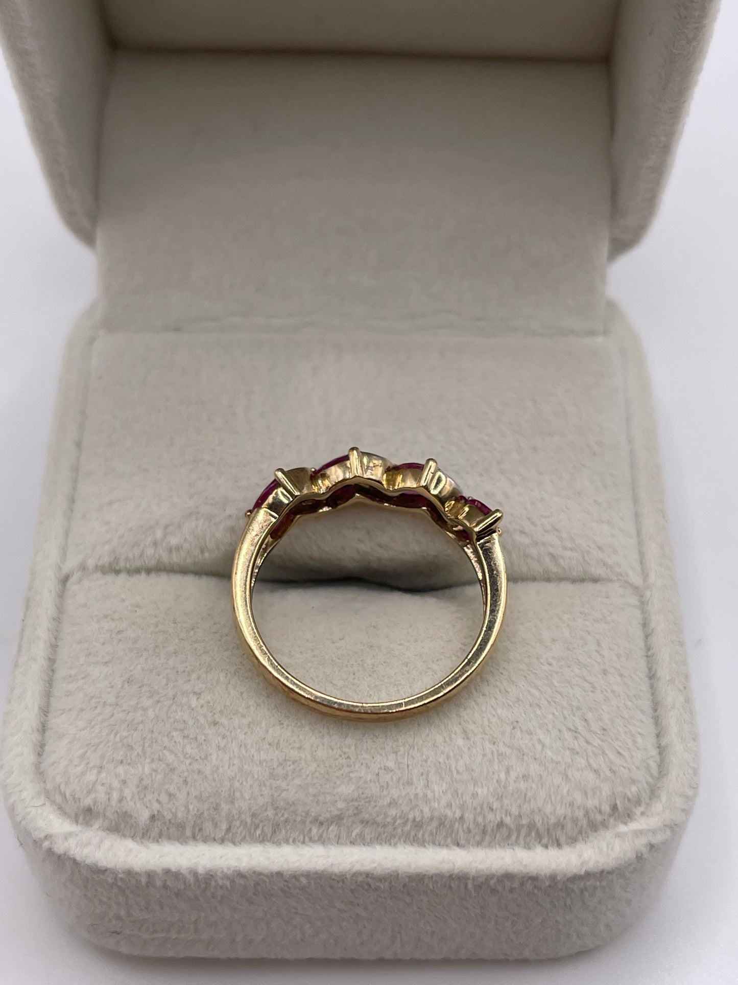 9ct gold ruby and diamond ring