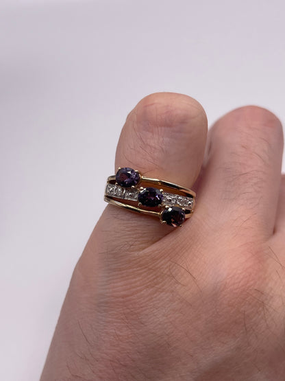 9ct gold quartz and diamond ring