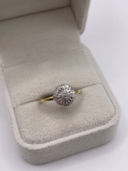 9ct gold diamond cluster ring