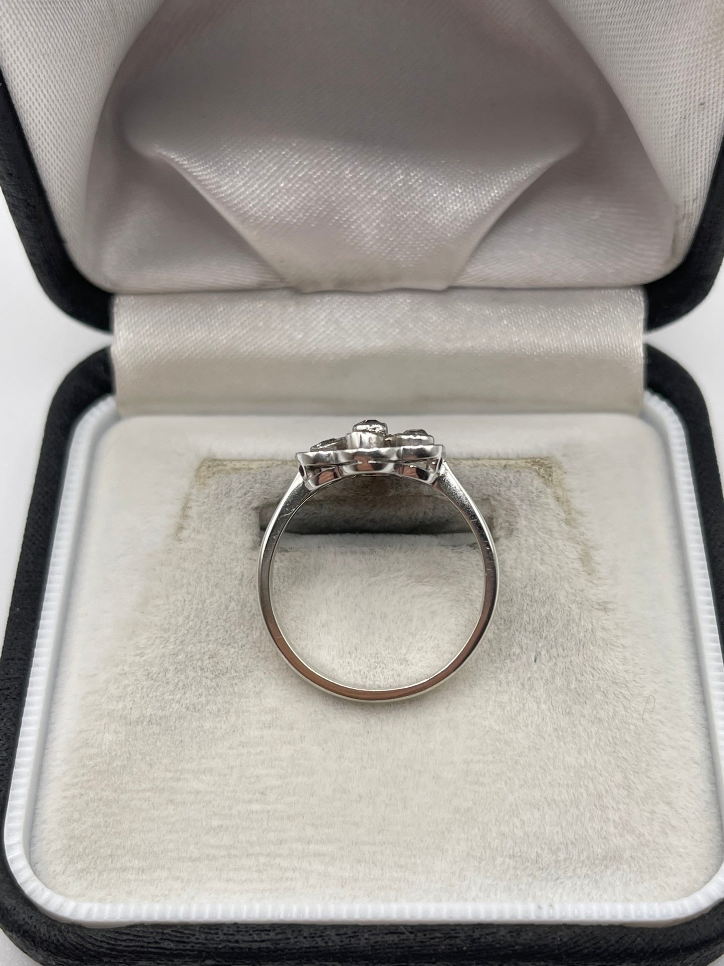 18ct white gold old cut diamond ring