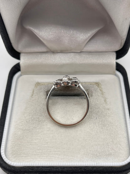 18ct white gold old cut diamond ring