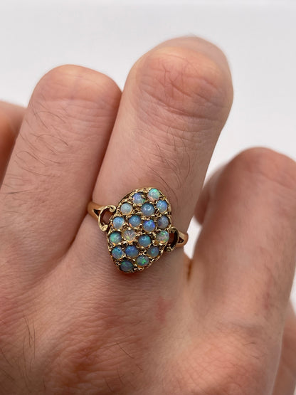 9ct gold opal cluster ring