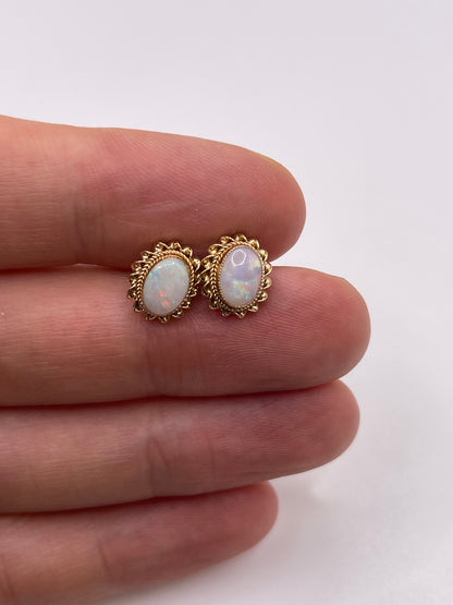 9ct gold opal earrings