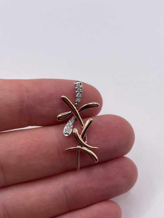 9ct rose gold diamond pendant