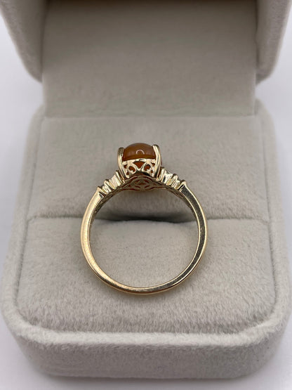 9ct gold opal and diamond ring