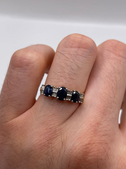 9ct gold sapphire and diamond ring