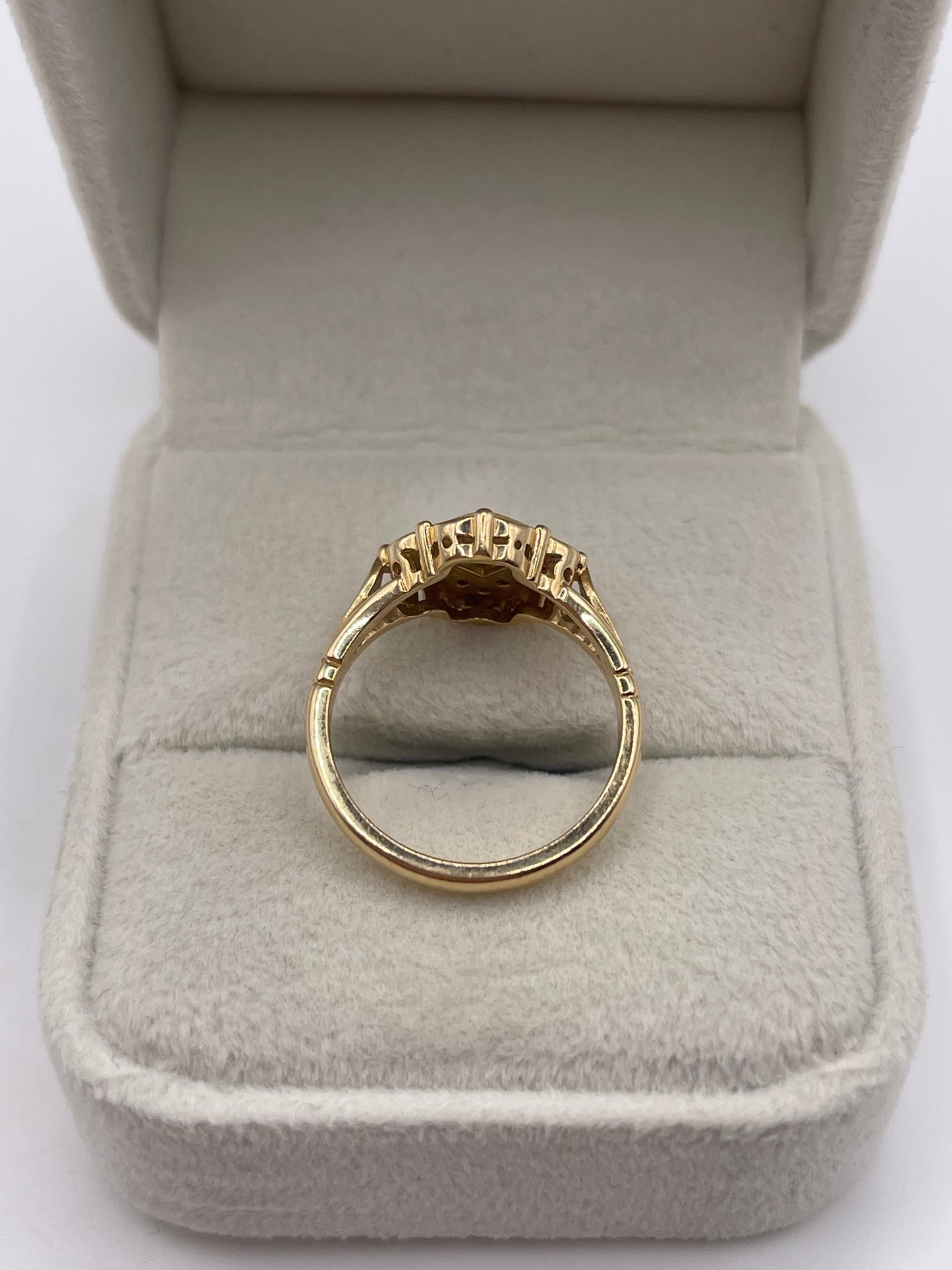 14ct gold enamel, peridot and diamond ring